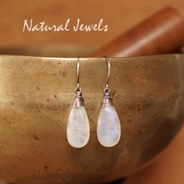 Zilveren Maansteen oorbellen druppel