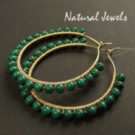 Goldfilled Hoops Malachite