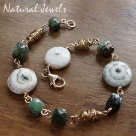 Groene edelsteen armband goud