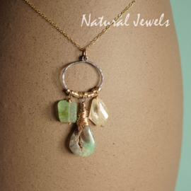 Hanger blauwgroene steen