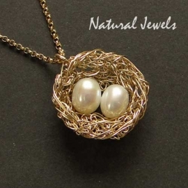 14K Goldfill Bird`s Nest with 1, 2 or 3 eggs
