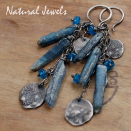 xxx - verkocht - xxx Robust silver earrings Kyanite