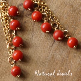 xxx - verkocht xxx Goldfilled oorbellen Koraal