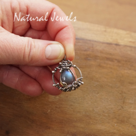 Zilveren hanger Labradoriet