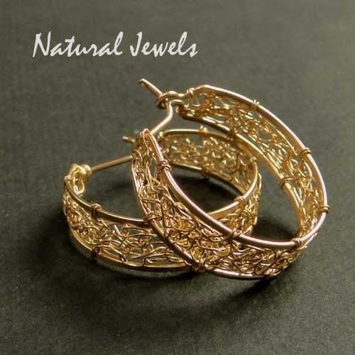 Earrings Web of Gold - small