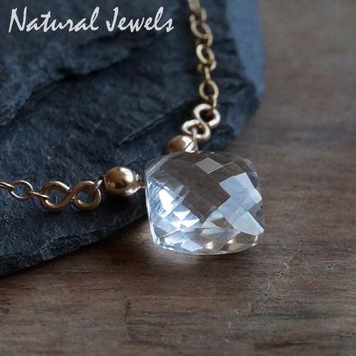 Gouden halsketting Bergkristal Diamond