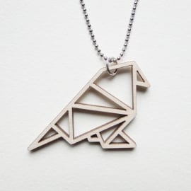 Origami mus ketting open