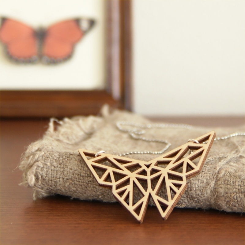 Origami vlinder ketting open