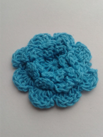 Gehaakte bloem | 3cm turquoise