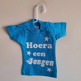 Mini t-shirt | blauw | hoera een jongen