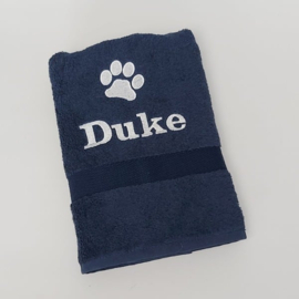 Handdoek | naam en hondenpoot