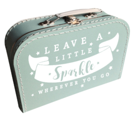Kinderkoffertje mint groen "leave a little sparkle wherever you go"
