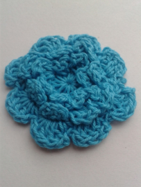 Gehaakte bloem | 4,5cm turquoise