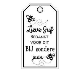 Cadeau label | Lieve Juf, bedankt voor dit BIJzonder jaar