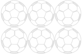 Herbruikbare statische raamfolie | Voetbal 6 stuks (9,5cm)
