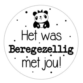 Stickervel | Het was beregezellig met jou! (panda kroon)