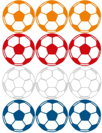 Herbruikbare statische raamfolie | Voetbal 12 stuks (9,5cm)