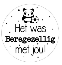 Stickervel | Het was beregezellig met jou! (panda voetbal)