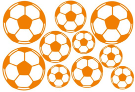 Herbruikbare statische raamfolie | Voetbal 10 stuks (gemengd)