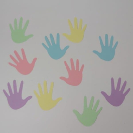 Gekleurde handjes | pastel | 10 stuks