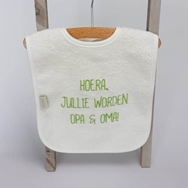 Houten giftbox tutpopje lime groen | Hoera, jullie worden.....