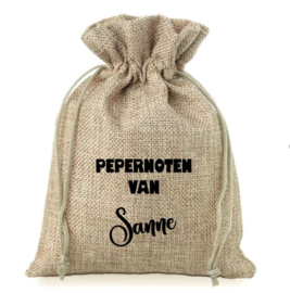 Jute-look pepernoot zakje 26x35cm | Diverse afbeeldingen