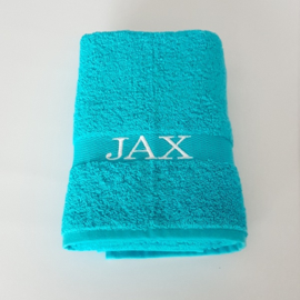 Handdoek turquoise | geborduurd met naam