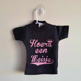 Mini t-shirt | zwart | hoera een meisje