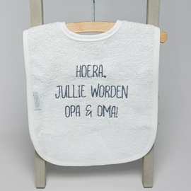 Psssst....wij willen jullie iets vertellen | Hoera, jullie worden opa en oma (grijs)