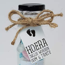 Cadeau label | Hoera jullie worden oom & Tante (voetjes)