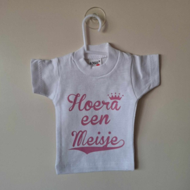 Mini t-shirt | wit | hoera een  meisje