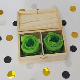 Houten theedoos | cupcake groen