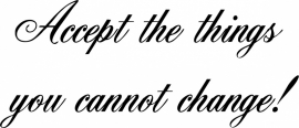 muursticker Accept the things you cannot change!
