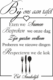 Muursticker "Bij ons aan tafel 2 "