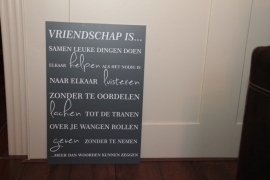 tekstbord: Vriendschap is.....