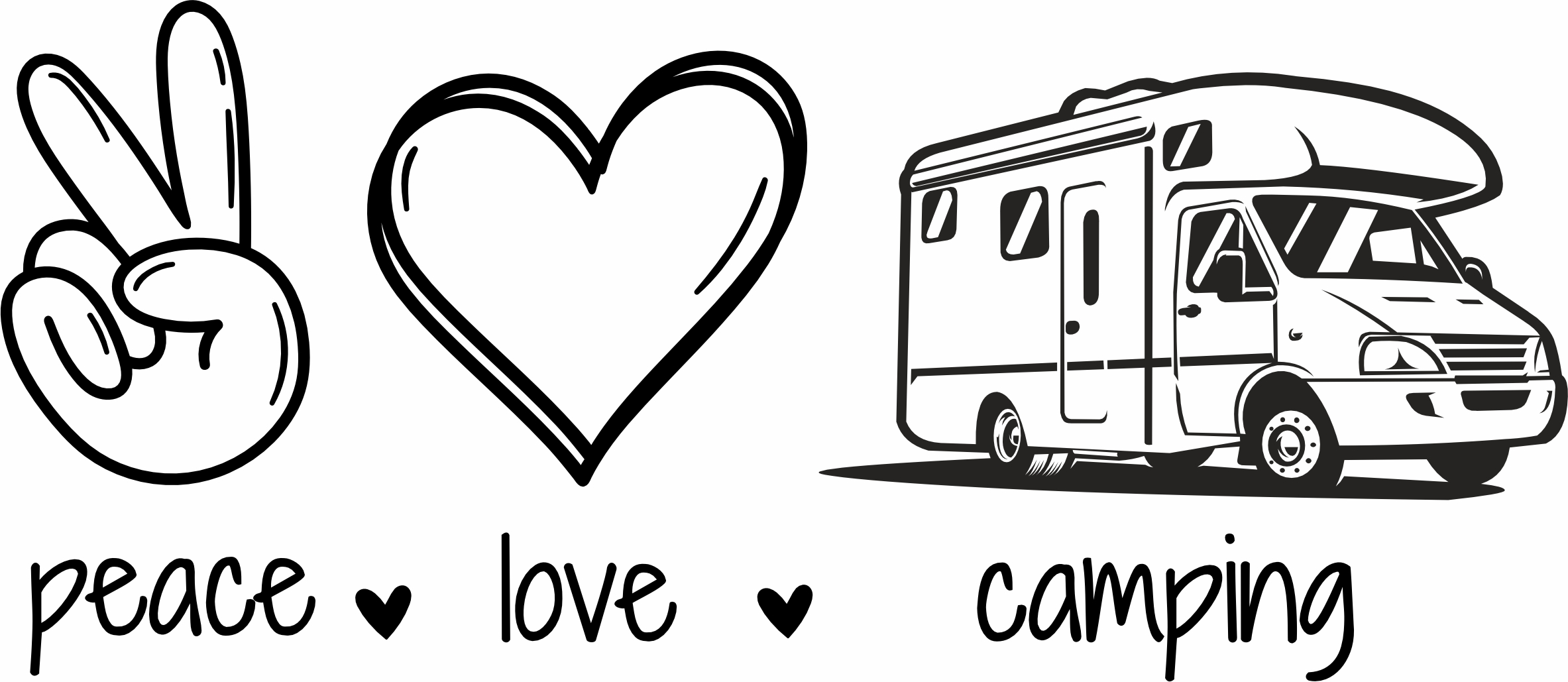 Peace- Love- Camping ( sticker )