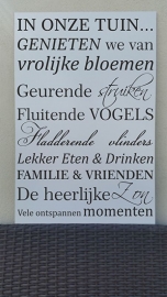 Tekstbord: IN ONZE TUIN:  nr 10