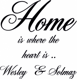 Deursticker:Home is where the heart is .. met naam