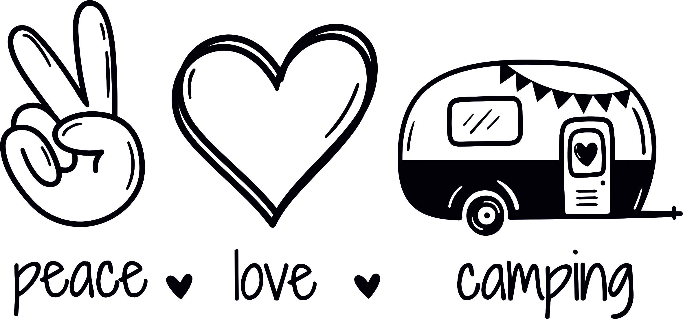 Peace- Love- Camping ( sticker )