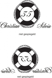 Deursticker: Boei met namen
