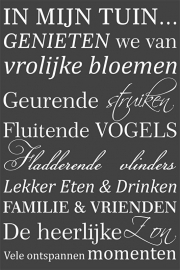 Tekstbord: In mijn tuin