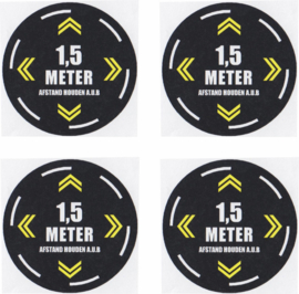 Corona / COVID-19 Vloerstickers rond 35 cm per set van 4 stuks VS2