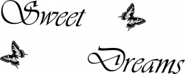 trapsticker: Sweet dreams met 2 vlinders