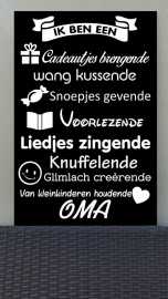 Tekstbord: Ik ben een Oma