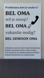 Tekstbord: Bel OMA of OPA