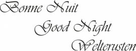muursticker Bonne Nuit Good Night Welterusten