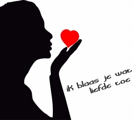 muursticker: ik blaas je wat liefde toe