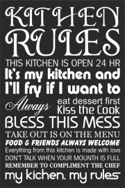 tekstbord: KITCHEN RULES