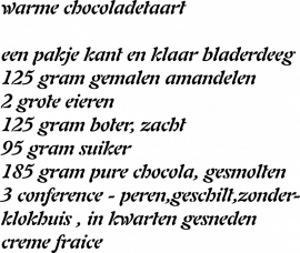 recept warme chocolade taart prijs vanaf