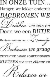 muursticker: IN ONZE TUIN...